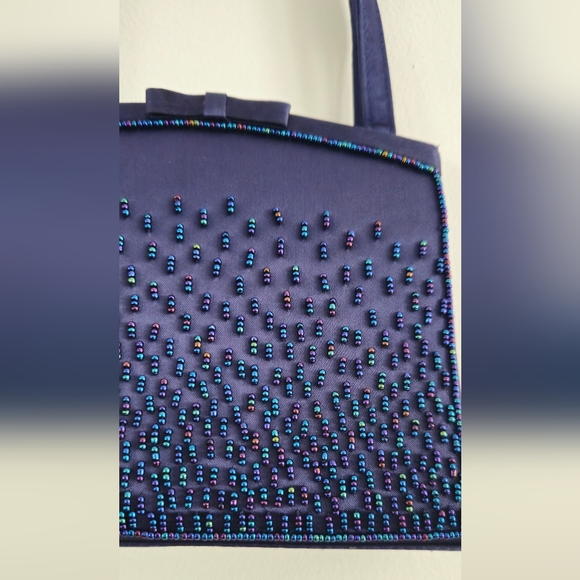Valerie Stevens Small Blue Beaded Purse Handbag, Vintage ‘90s - Picture 2 of 8